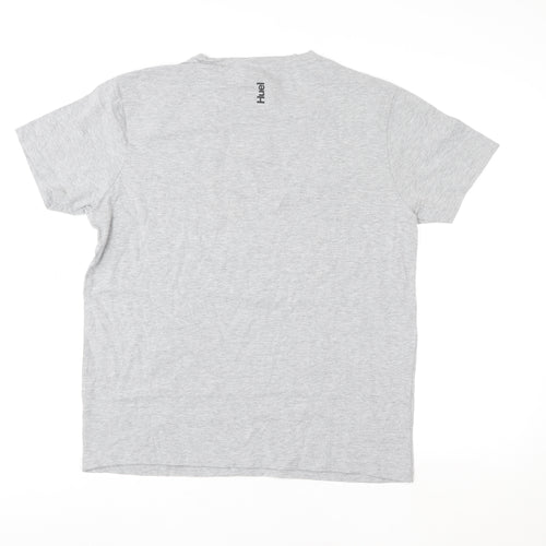 Huel Men's Grey XL Crew Neck Short Sleeve Cotton T-Shirt