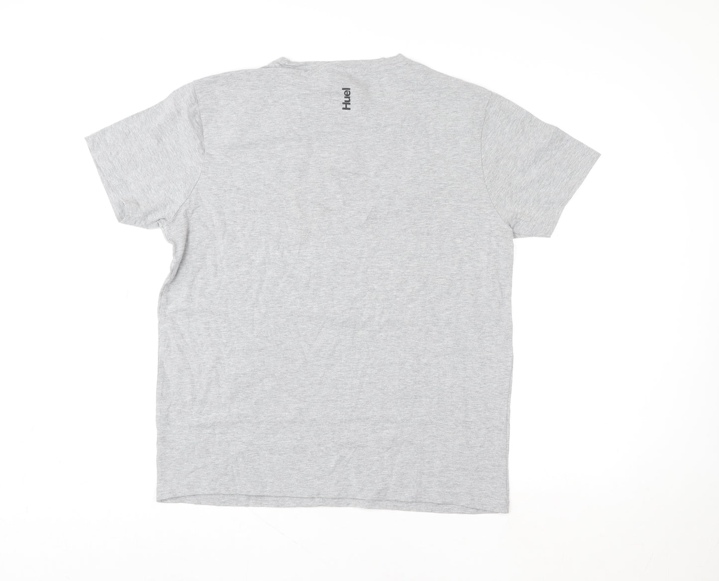 Huel Men's Grey XL Crew Neck Short Sleeve Cotton T-Shirt