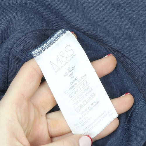 Marks and Spencer Mens Blue Ford Mustang Graphic T-Shirt Medium