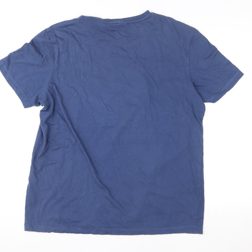 Springfield Men’s Blue Aztec Graphic Cotton Crew Neck T-Shirt XL