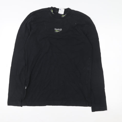 Reebok Men’s Black XS Long Sleeve Cotton Casual Top