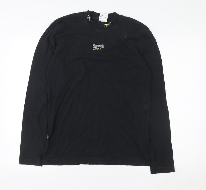 Reebok Men’s Black XS Long Sleeve Cotton Casual Top