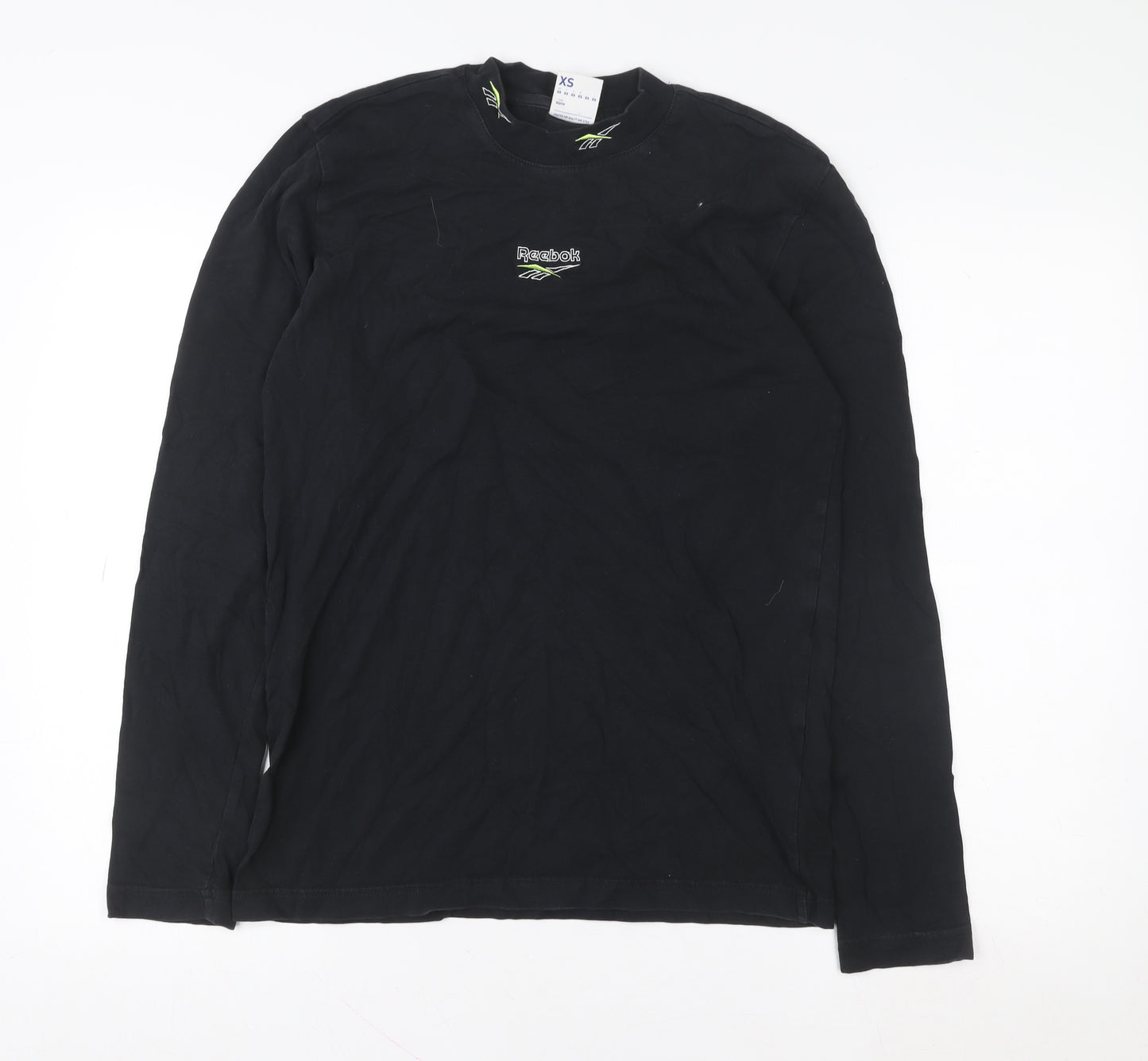 Reebok Men’s Black XS Long Sleeve Cotton Casual Top