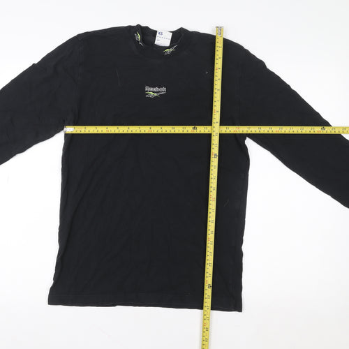Reebok Men’s Black XS Long Sleeve Cotton Casual Top