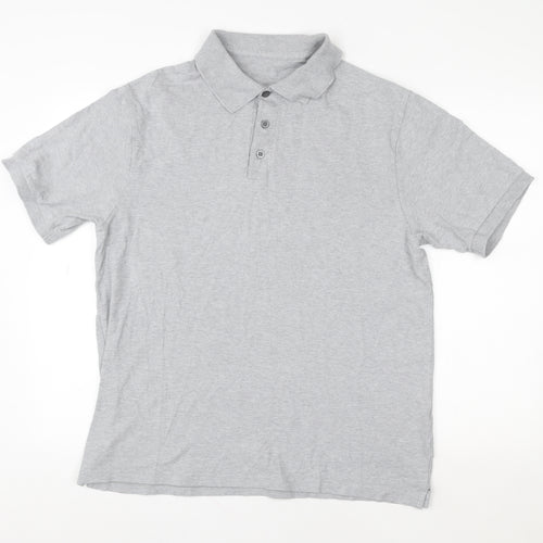 Marks and Spencer Men’s Grey Cotton Short Sleeve Polo Shirt Size L