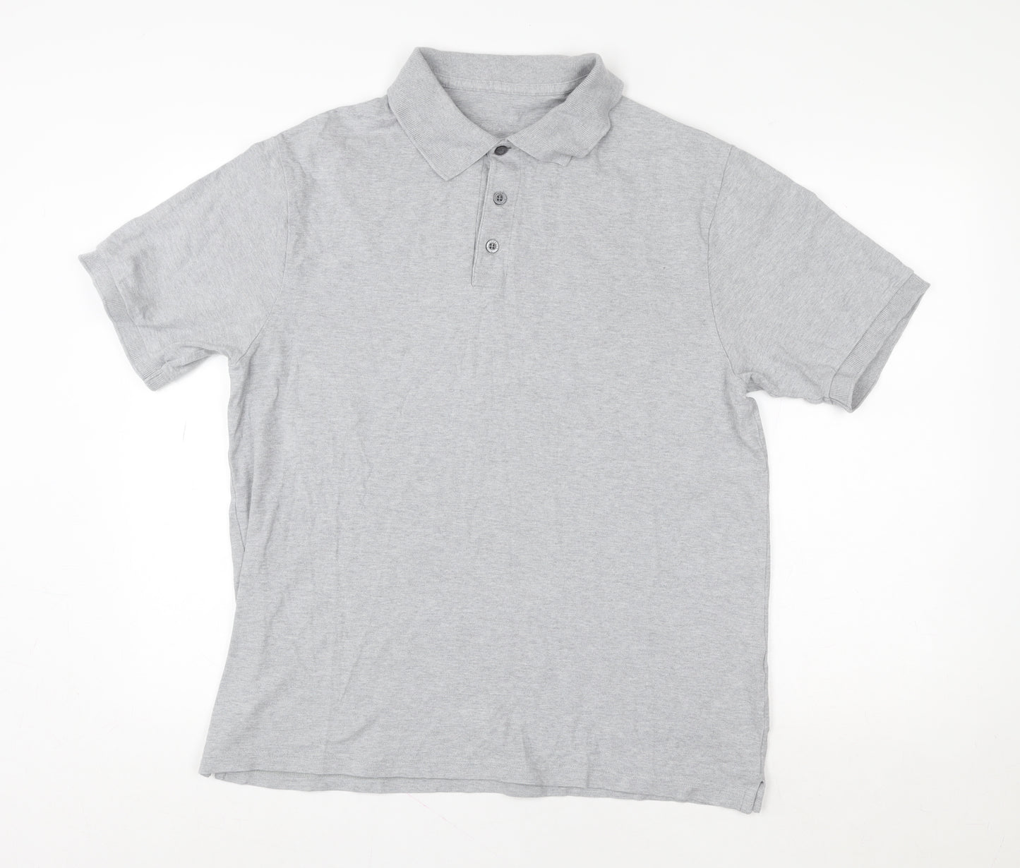 Marks and Spencer Men’s Grey Cotton Short Sleeve Polo Shirt Size L