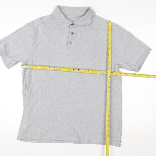 Marks and Spencer Men’s Grey Cotton Short Sleeve Polo Shirt Size L