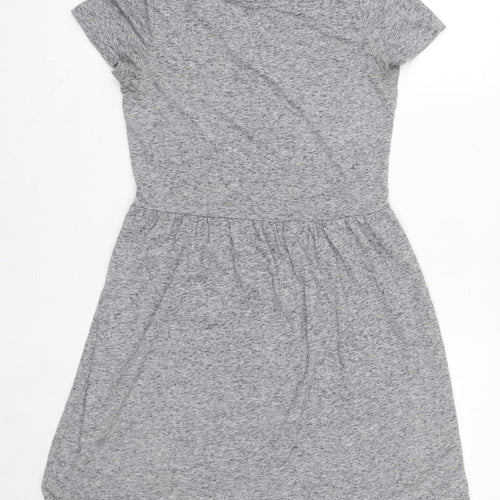 Topshop Women Grey Jersey Fit & Flare Dress Size 8