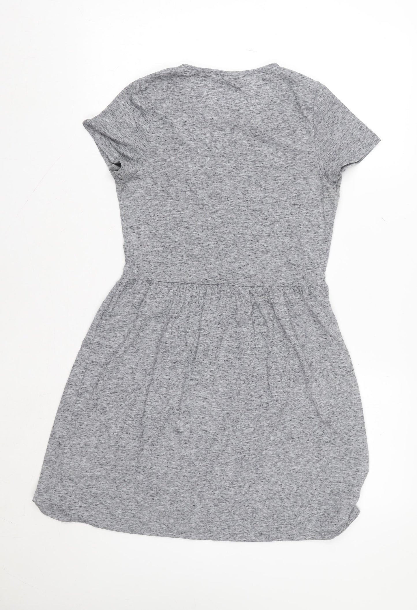 Topshop Women Grey Jersey Fit & Flare Dress Size 8