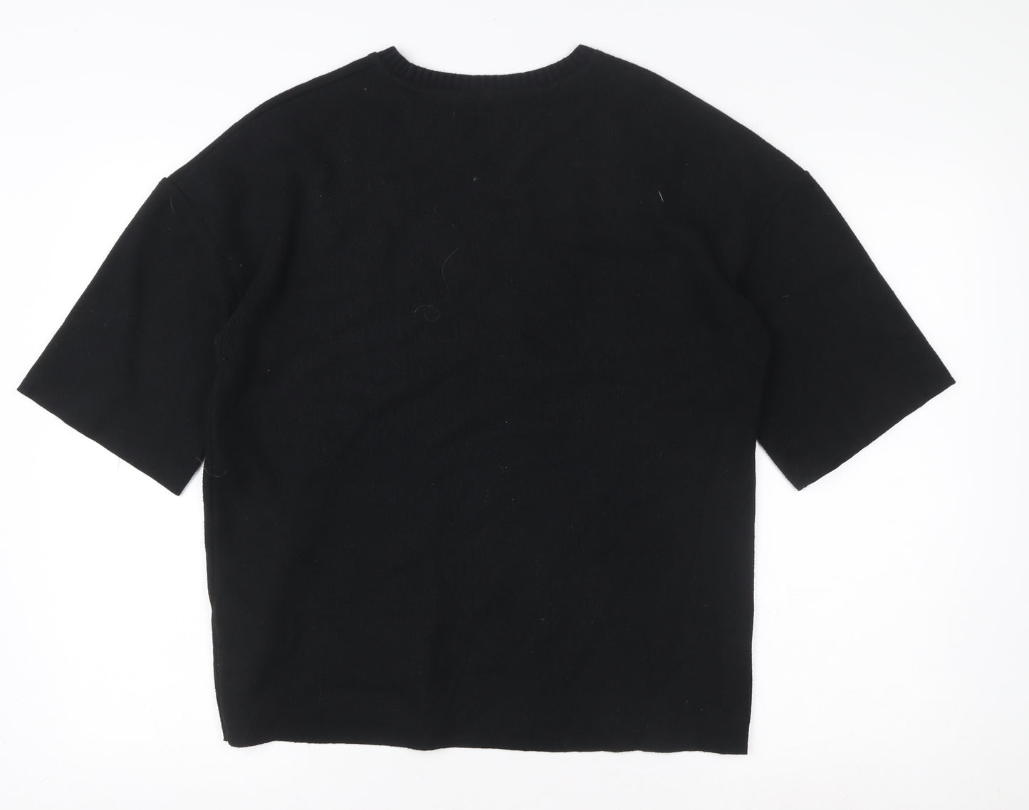 Marks and Spencer Women Black Size 10 Beaded Pullover Sweater