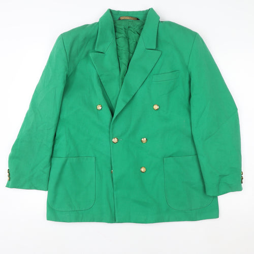 Marks and Spencer Women Green Wool Double-Breasted Blazer UK 18
