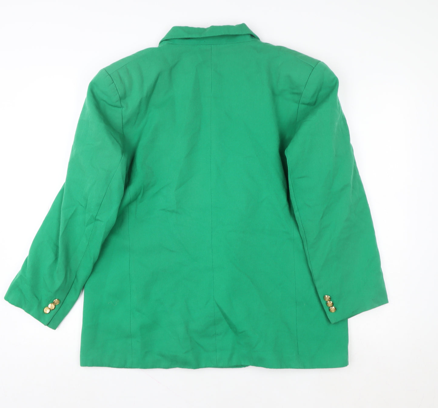 Marks and Spencer Women Green Wool Double-Breasted Blazer UK 18
