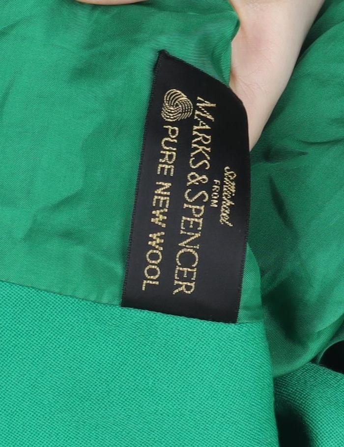 Marks and Spencer Women Green Wool Double-Breasted Blazer UK 18