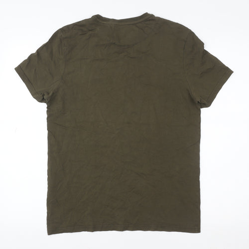 Lyle & Scott Men's Green Crew Neck Cotton Logo T-Shirt Size S