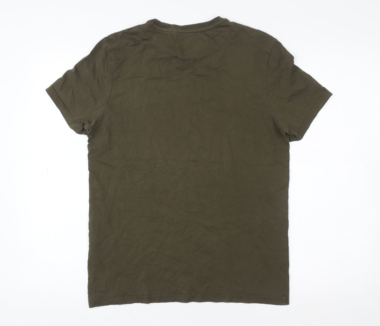 Lyle & Scott Men's Green Crew Neck Cotton Logo T-Shirt Size S