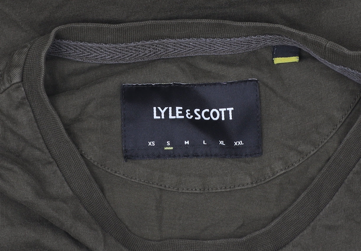 Lyle & Scott Men's Green Crew Neck Cotton Logo T-Shirt Size S