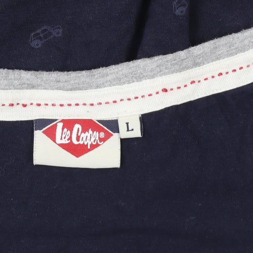 Lee Cooper Unisex Blue Car Print Tank Top L Cotton Summer Casual
