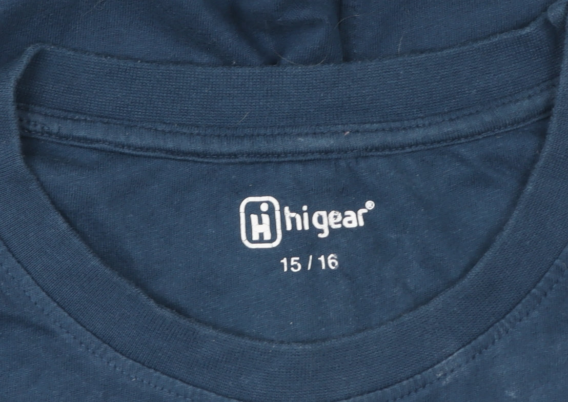 Hi Gear Boys Blue Graphic Outdoor T-Shirt 15-16 Years Crew Neck