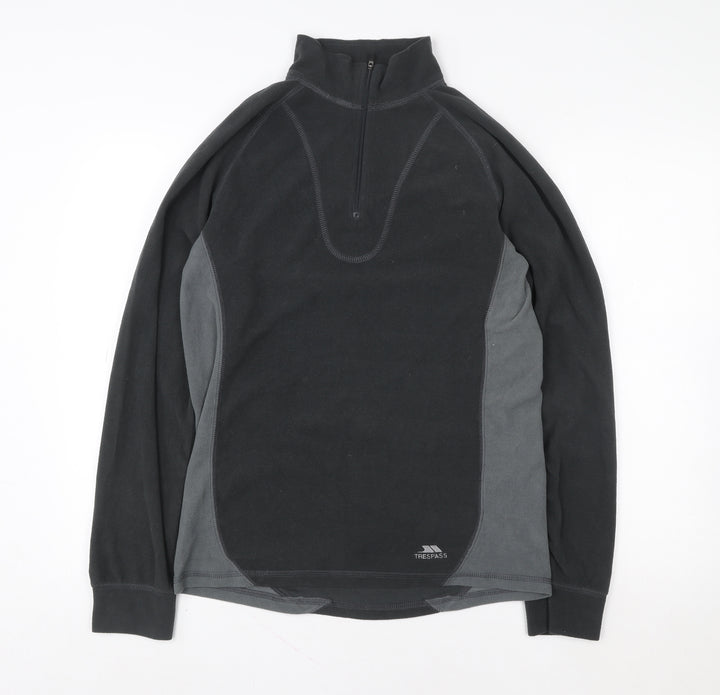 Trespass Men's Black M Fleece 1/4 Zip Pullover Sweatshirt