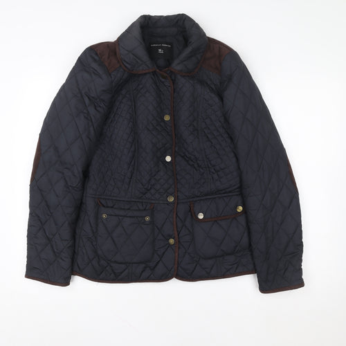 Dorothy Perkins Womens Blue Quilted Mid-Length Jacket Size 12