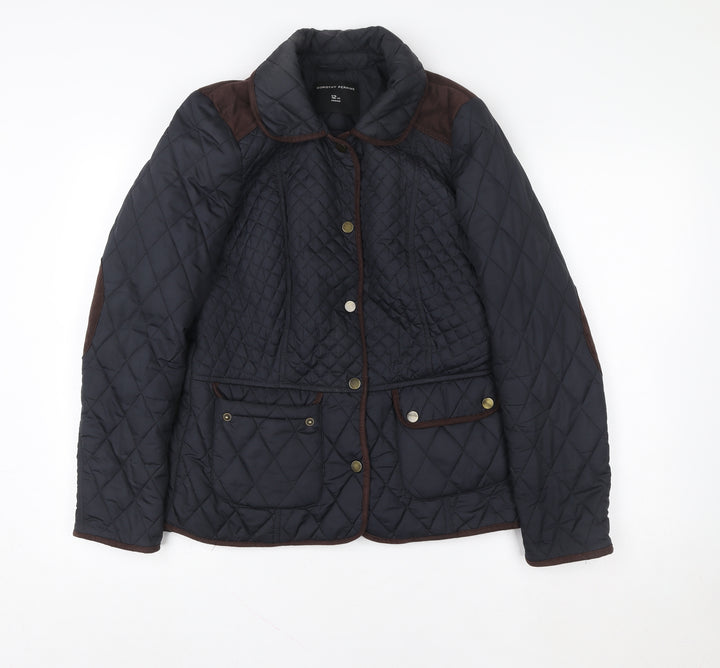 Dorothy Perkins Womens Blue Quilted Mid-Length Jacket Size 12