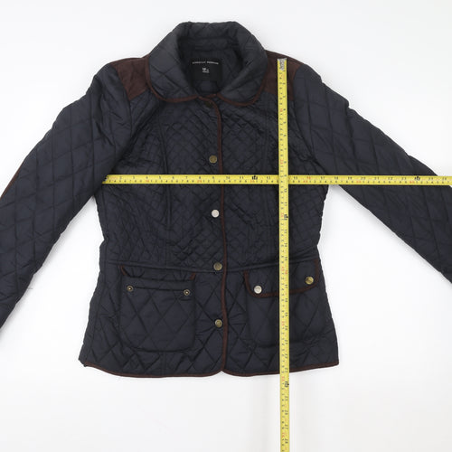 Dorothy Perkins Womens Blue Quilted Mid-Length Jacket Size 12