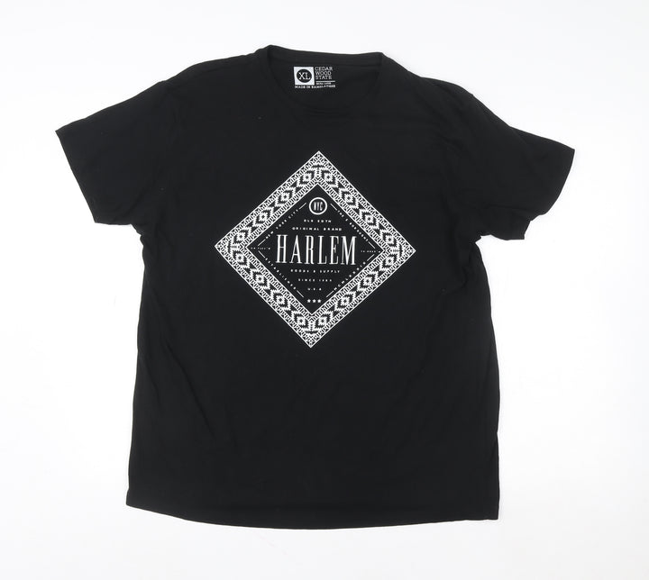 Cedar Wood State Black XL Unisex Basic Crew Neck Short Sleeve T-Shirt