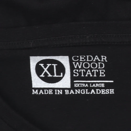 Cedar Wood State Black XL Unisex Basic Crew Neck Short Sleeve T-Shirt