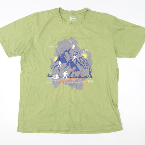 Hi Gear Men's Green Hiking Graphic Cotton T-Shirt Size L