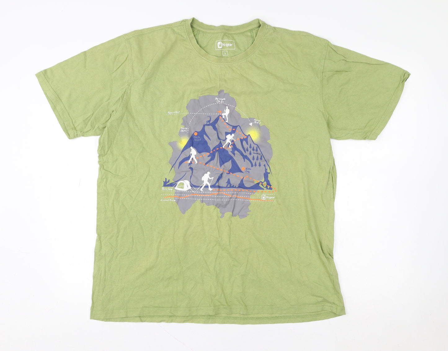Hi Gear Men's Green Hiking Graphic Cotton T-Shirt Size L