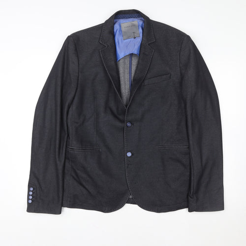 Zara Black Regular Fit Single-Breasted Blazer Jacket L Unisex Adults