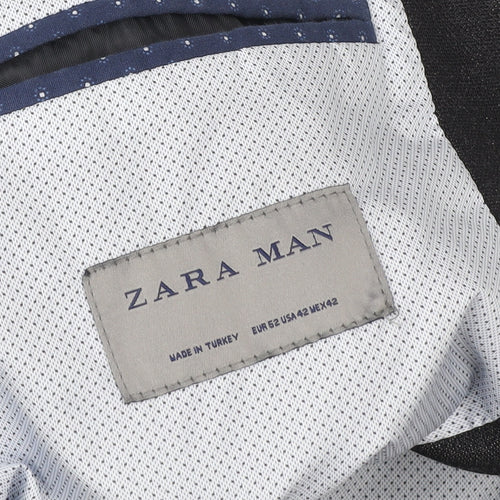 Zara Black Regular Fit Single-Breasted Blazer Jacket L Unisex Adults