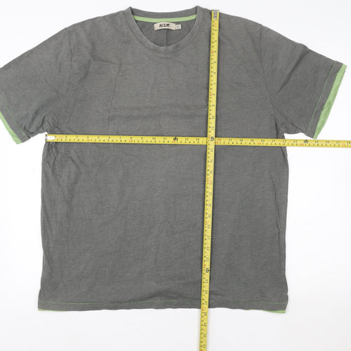 Alssr Unisex Grey Cotton Crew Neck XL T-Shirt