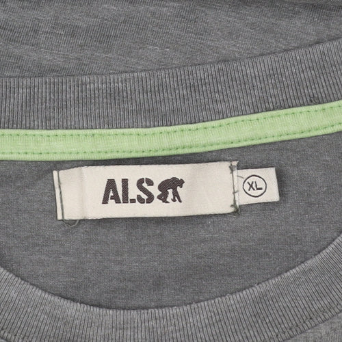 Alssr Unisex Grey Cotton Crew Neck XL T-Shirt