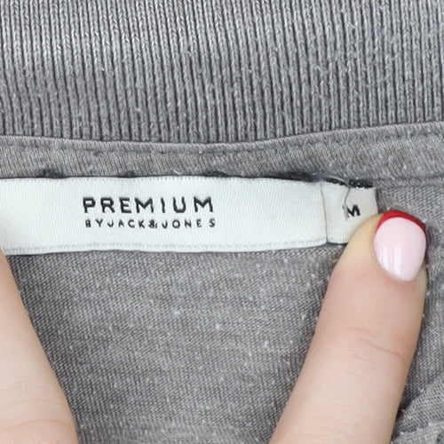 Jack & Jones Grey Men's M Premium Cotton Polo Shirt