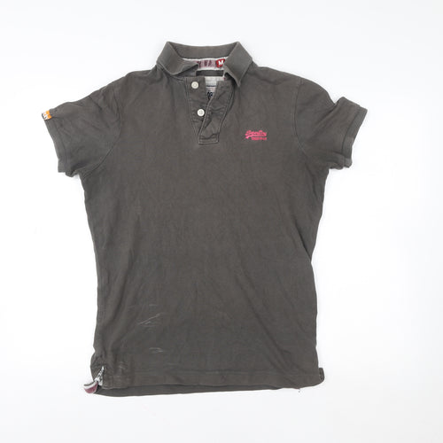 Superdry Men's Brown Slim Fit Short Sleeve Polo Shirt M