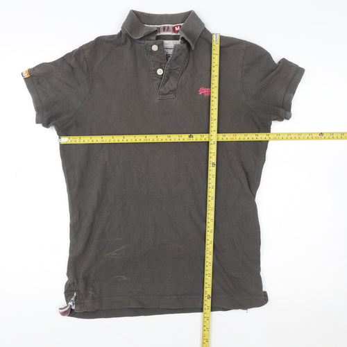 Superdry Men's Brown Slim Fit Short Sleeve Polo Shirt M