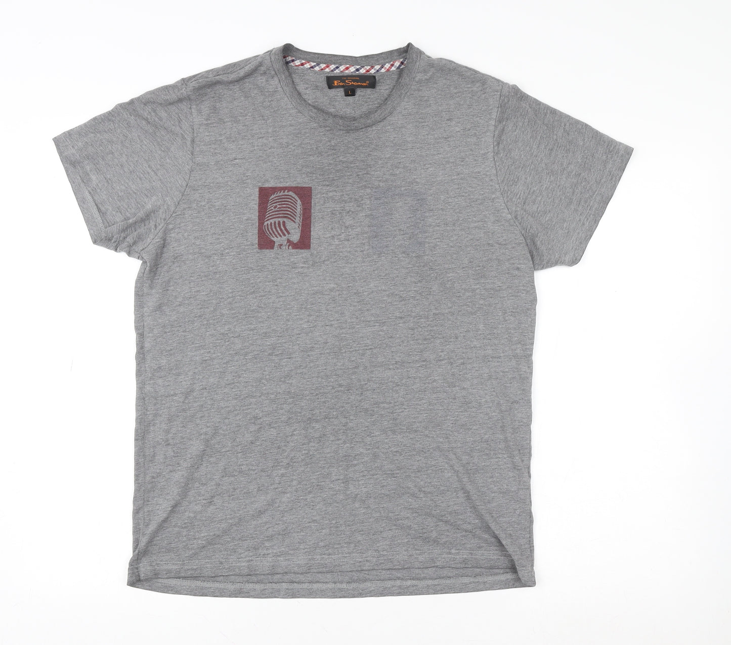 Ben Sherman Men's Grey Graphic Music Print T-Shirt Size L