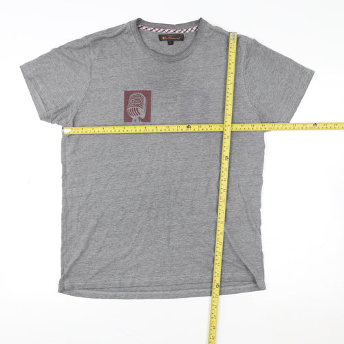 Ben Sherman Men's Grey Graphic Music Print T-Shirt Size L