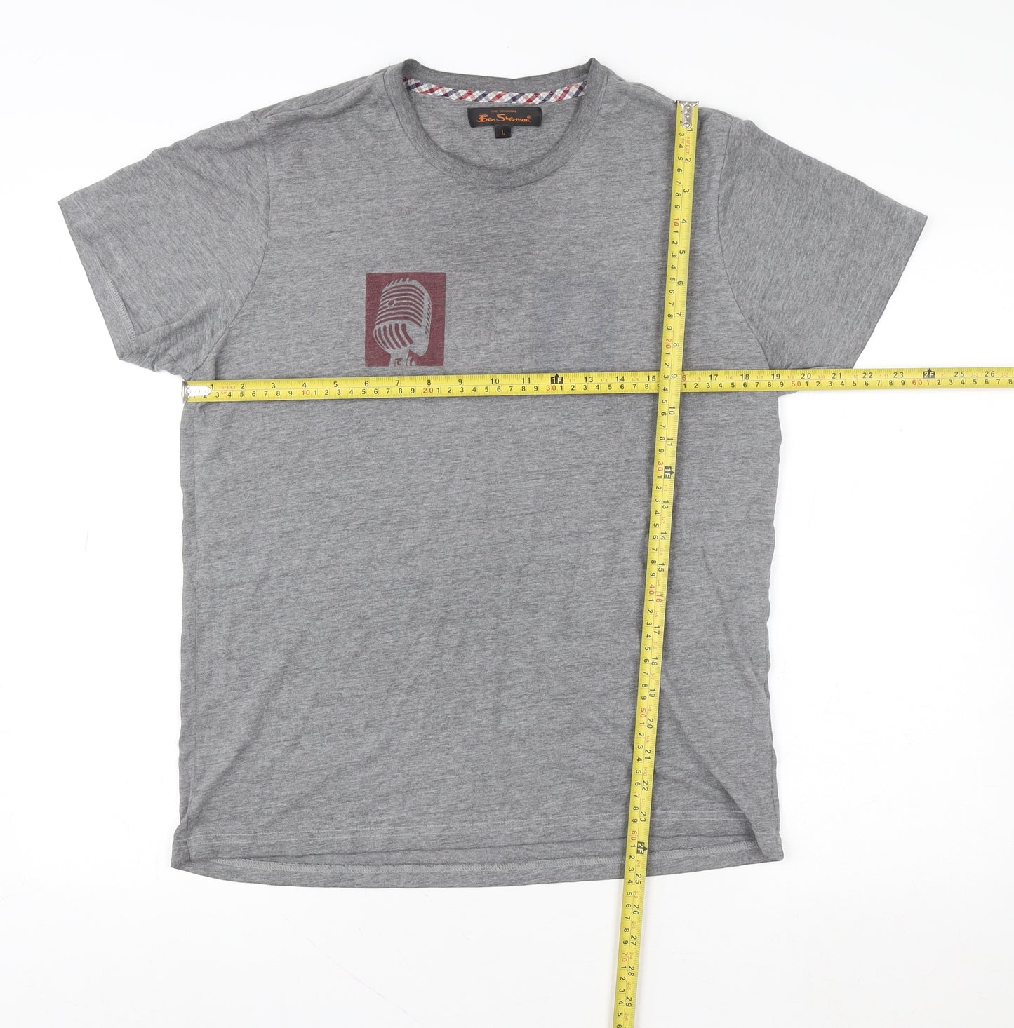 Ben Sherman Men's Grey Graphic Music Print T-Shirt Size L