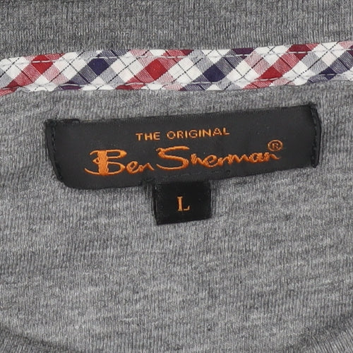 Ben Sherman Men's Grey Graphic Music Print T-Shirt Size L