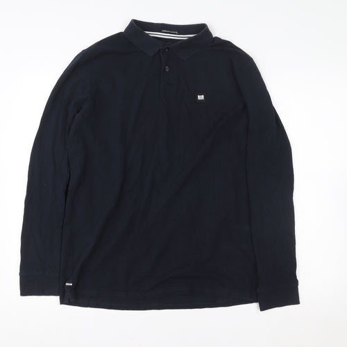 Weekend Offender Men's Navy Long Sleeve Polo Shirt L Classic Fit