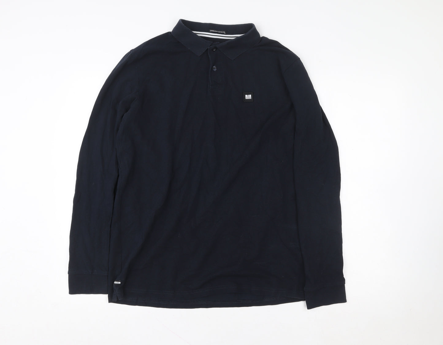 Weekend Offender Men's Navy Long Sleeve Polo Shirt L Classic Fit