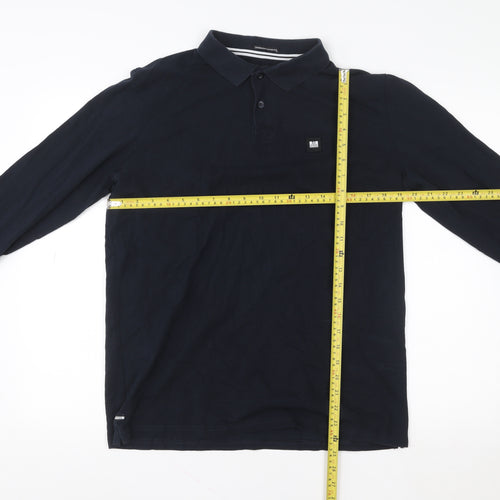 Weekend Offender Men's Navy Long Sleeve Polo Shirt L Classic Fit