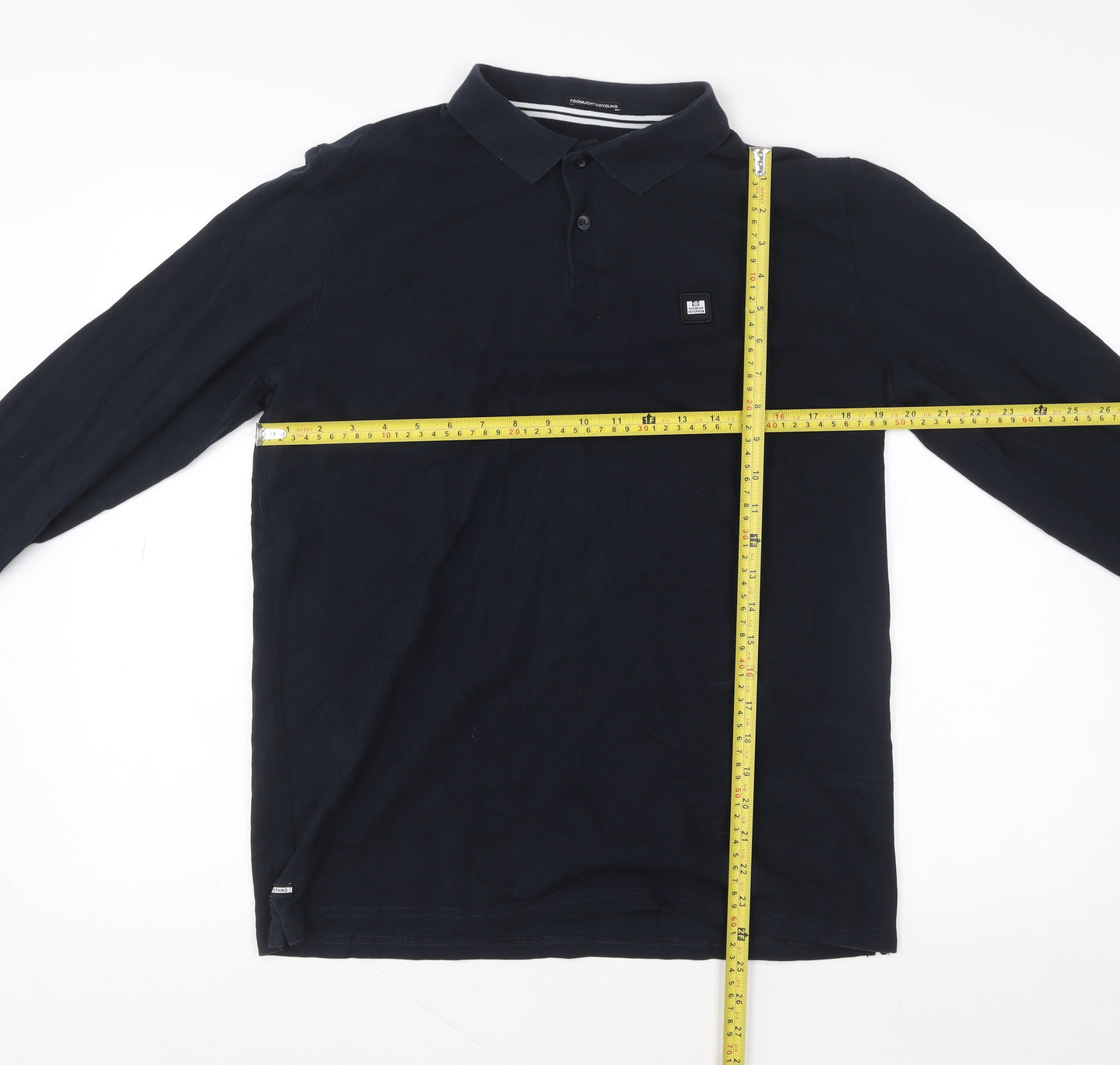 Weekend Offender Men's Navy Long Sleeve Polo Shirt L Classic Fit