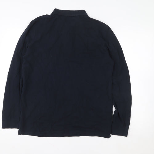 Weekend Offender Men's Navy Long Sleeve Polo Shirt L Classic Fit
