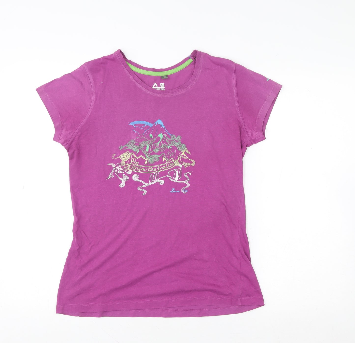 Dare 2b Womens Purple Short Sleeve Cotton T-Shirt Size 12