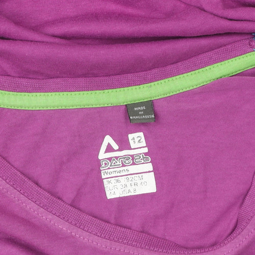 Dare 2b Womens Purple Short Sleeve Cotton T-Shirt Size 12
