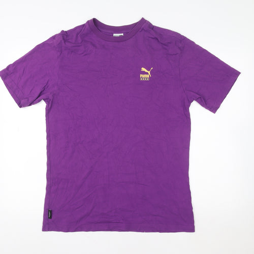 Puma Womens Purple Basic Cotton Crew Neck Short Sleeve T-Shirt S