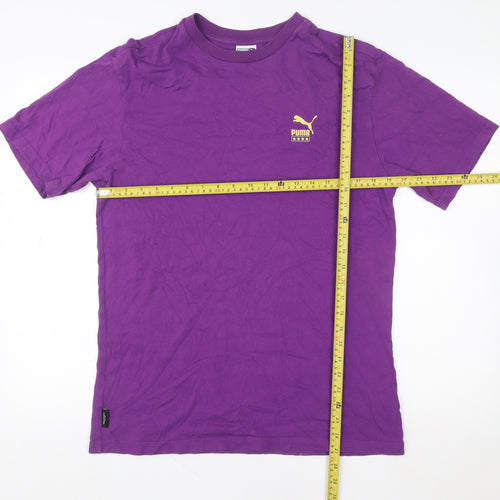 Puma Womens Purple Basic Cotton Crew Neck Short Sleeve T-Shirt S